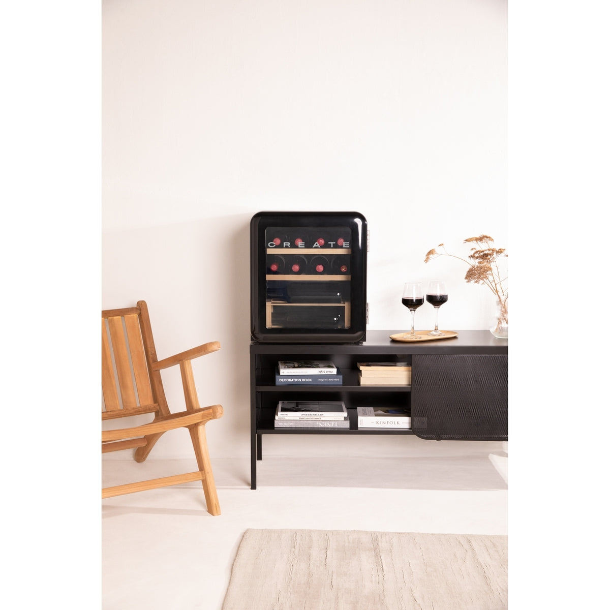 Winecooler Retro M - Cave A Vin Electrique 12 Bouteilles - Noir