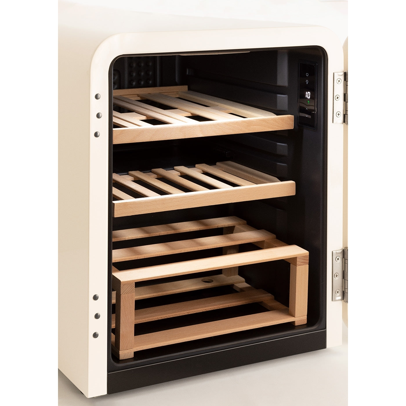 Winecooler Retro M - Refroidisseur À Vin Électrique De Style Rétro Pour 12 Bouteilles - Blanc Cassé