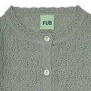 Cardigan laine fine pointelle pale sage laine mérinos certifiée OEKO-TEX - Sélection FUB sur amaetc.com, concept store eco friendly pour enfants