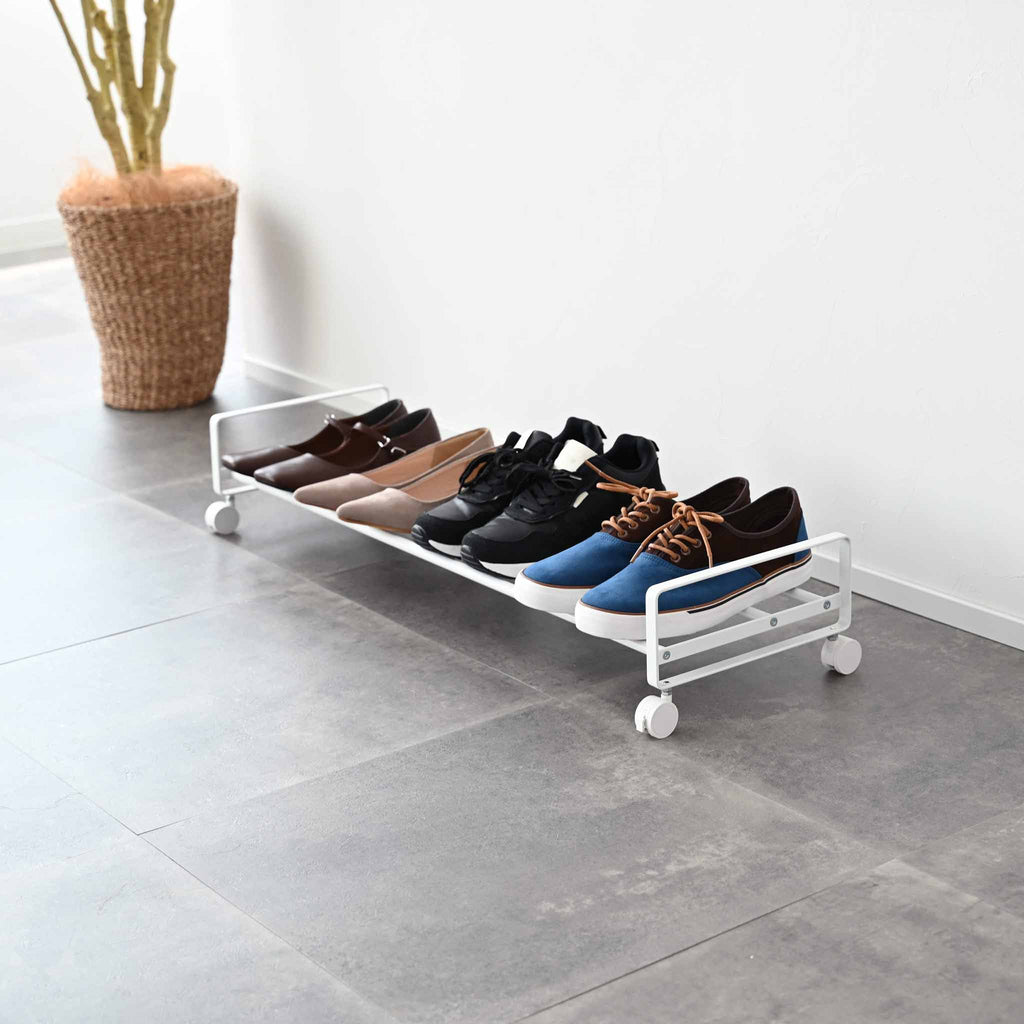 Étagère À Chaussures Sur Roulettes Tower - Blanc