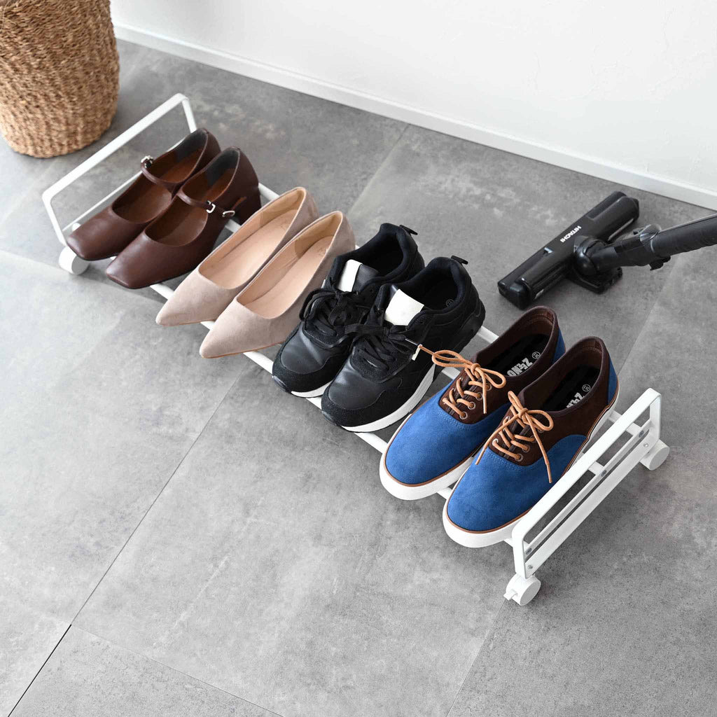 Étagère À Chaussures Sur Roulettes Tower - Blanc
