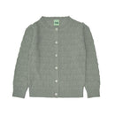Cardigan laine fine pointelle pale sage laine mérinos certifiée OEKO-TEX - Sélection FUB sur amaetc.com, concept store eco friendly pour enfants