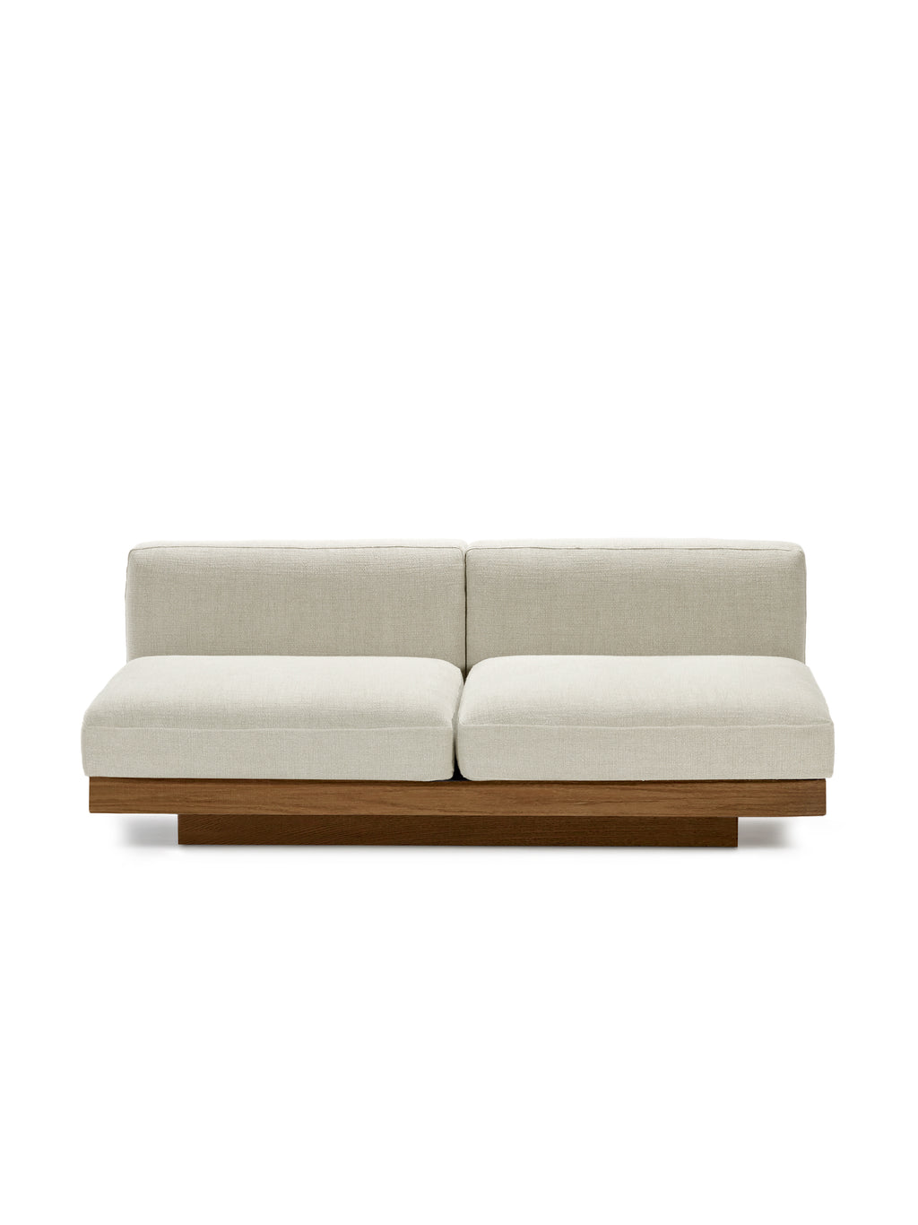 Rudolph - Banco De Interior De 2 Plazas - Aluminio, Madera Y Tapicería - Beige Cognac