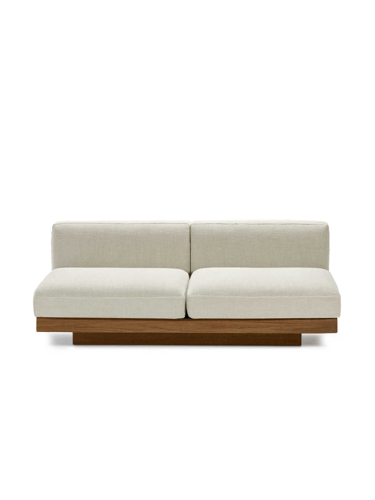 Rudolph - Banco De Interior De 2 Plazas - Aluminio, Madera Y Tapicería - Beige Cognac