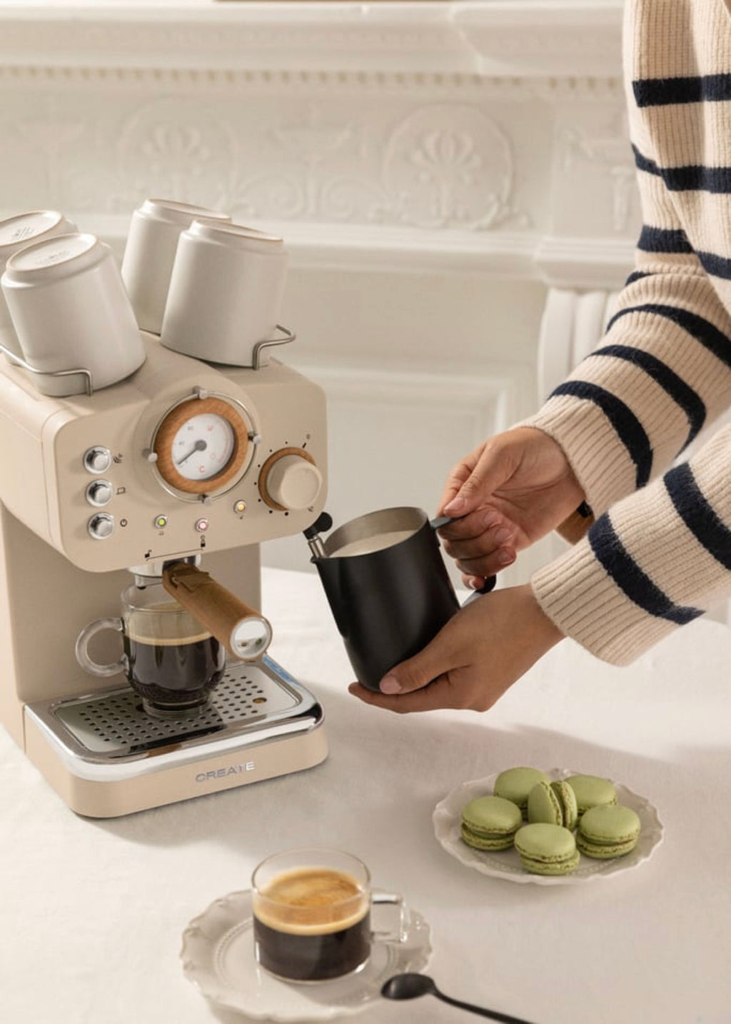 Thera Retro - Espresso Coffee Maker - Sand
