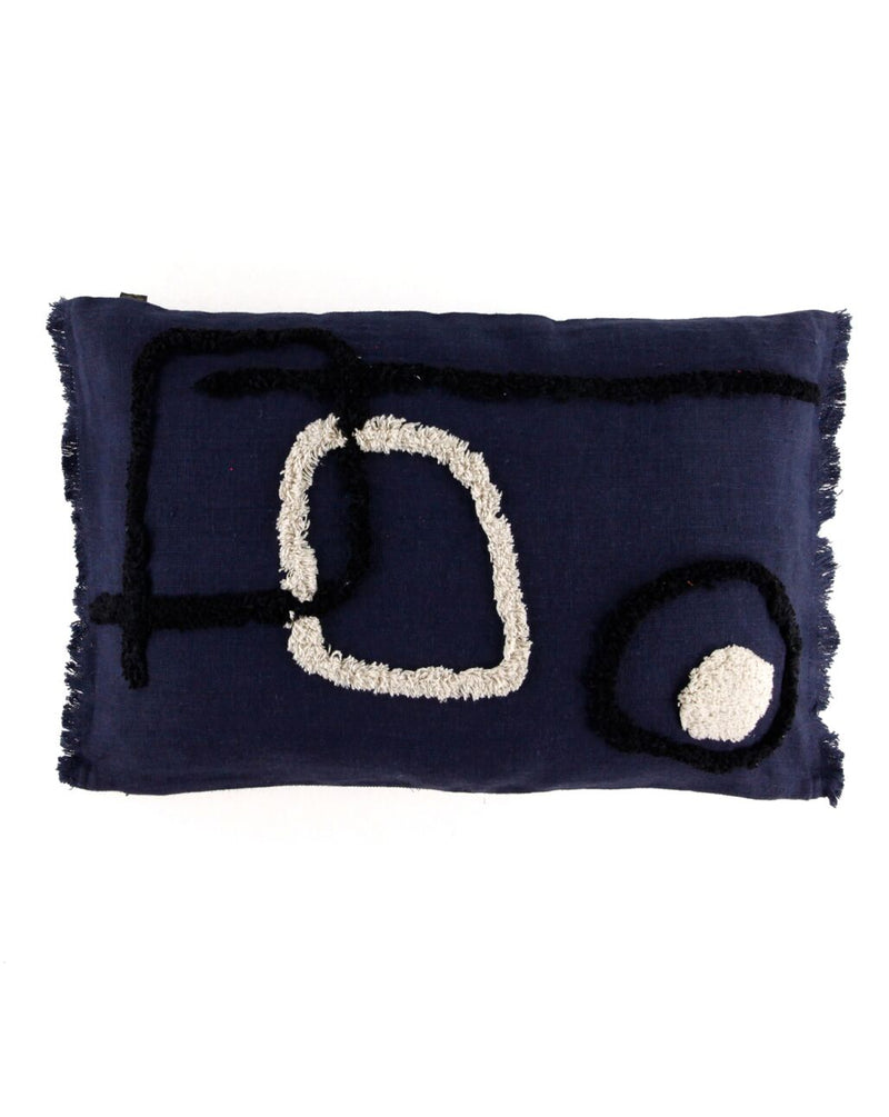 Haomy - Housse De Coussin Tikri - Denim - 2 Tailles