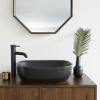Iris - Umywalka owalna - Ceramiczna - Czarna