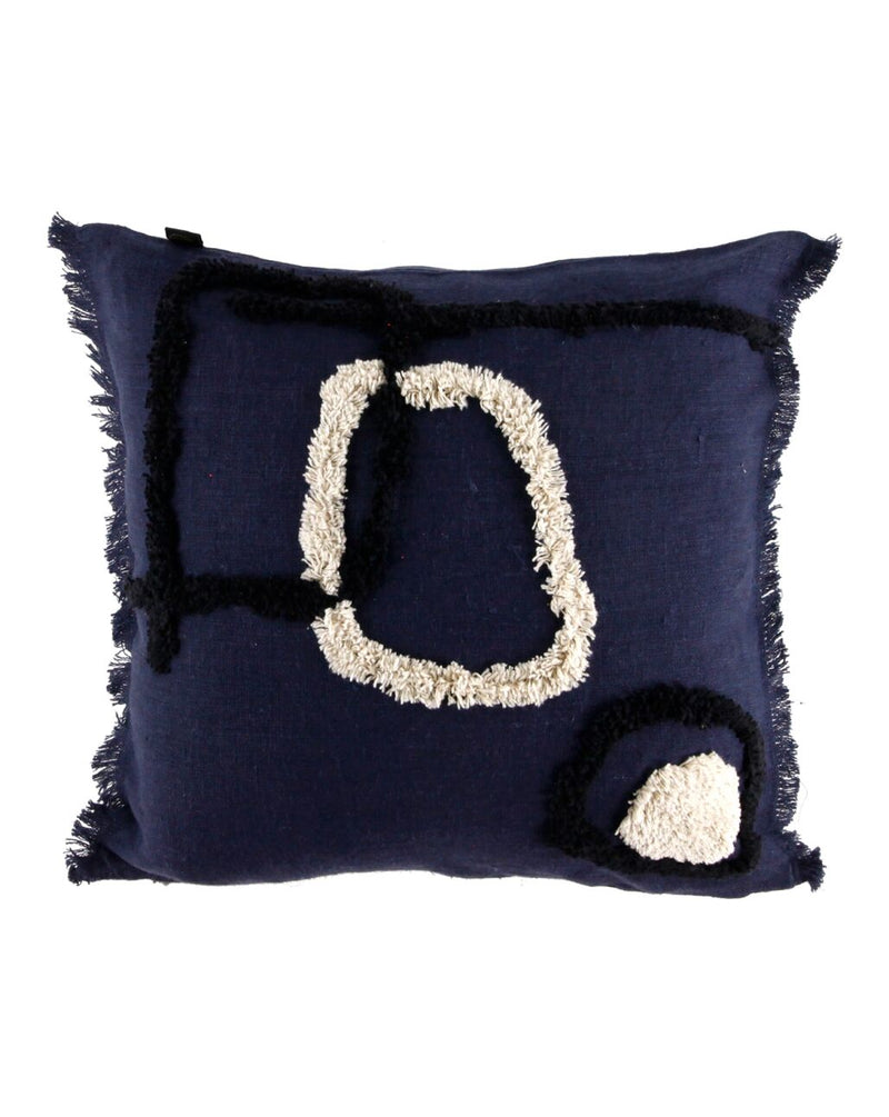 Haomy - Housse De Coussin Tikri - Denim - 2 Tailles