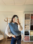 Adèle Jean Blue Sleeveless Sweater