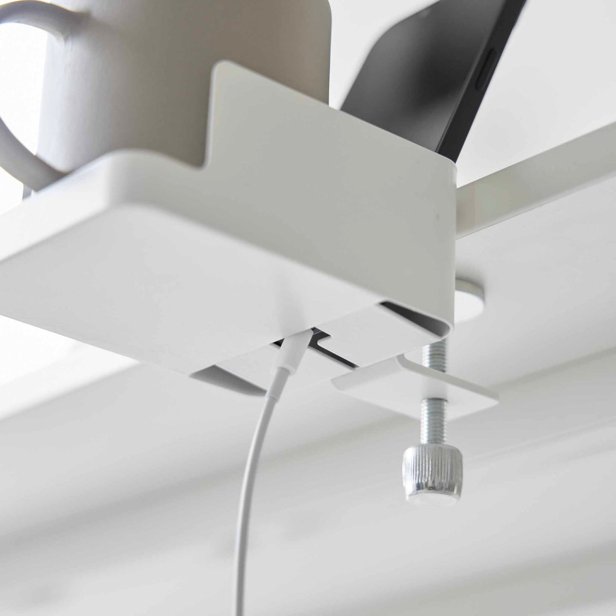 Support Smartphone Et Porte-Gobelet De Bureau Tower - Blanc