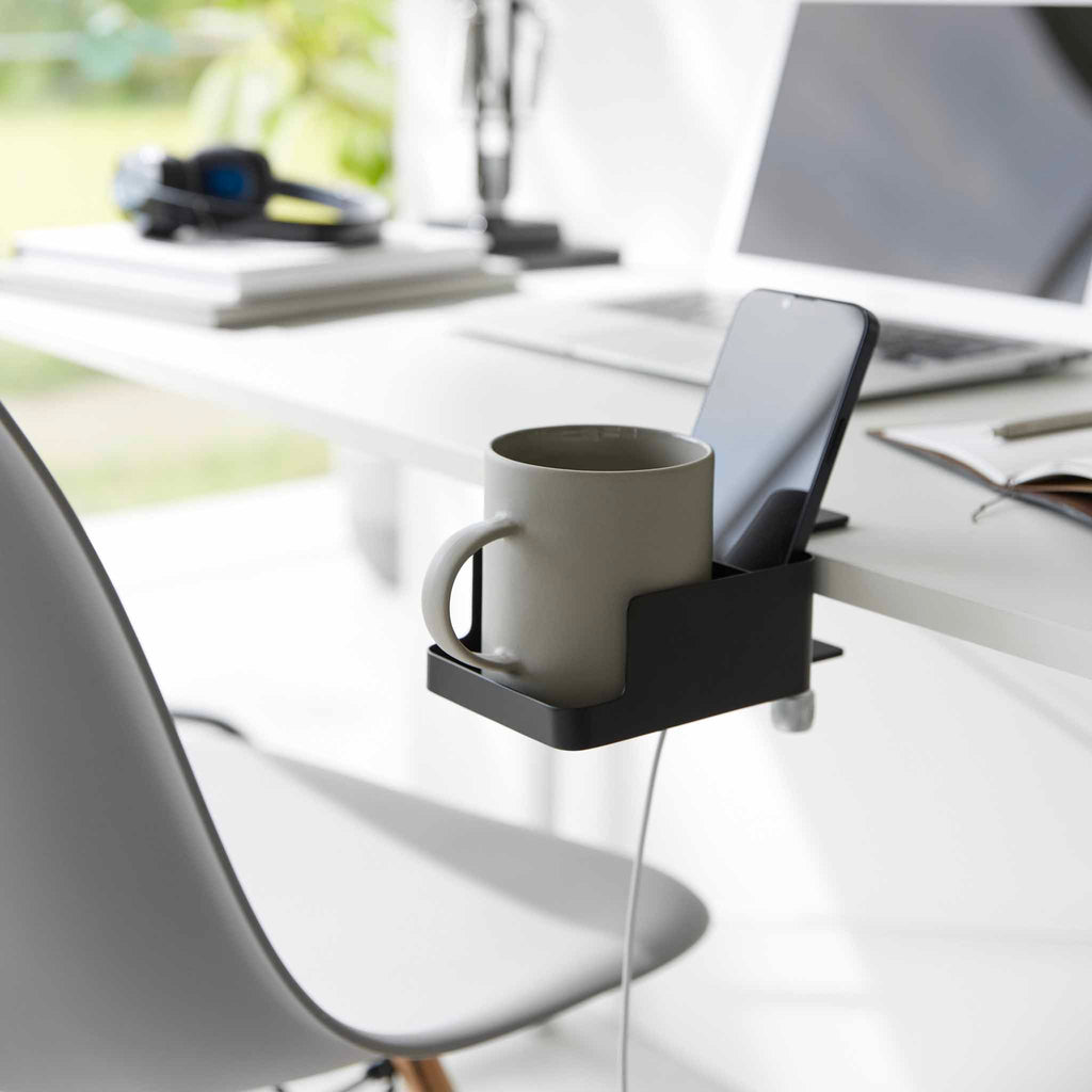 Support Smartphone Et Porte-Gobelet De Bureau Tower - Noir