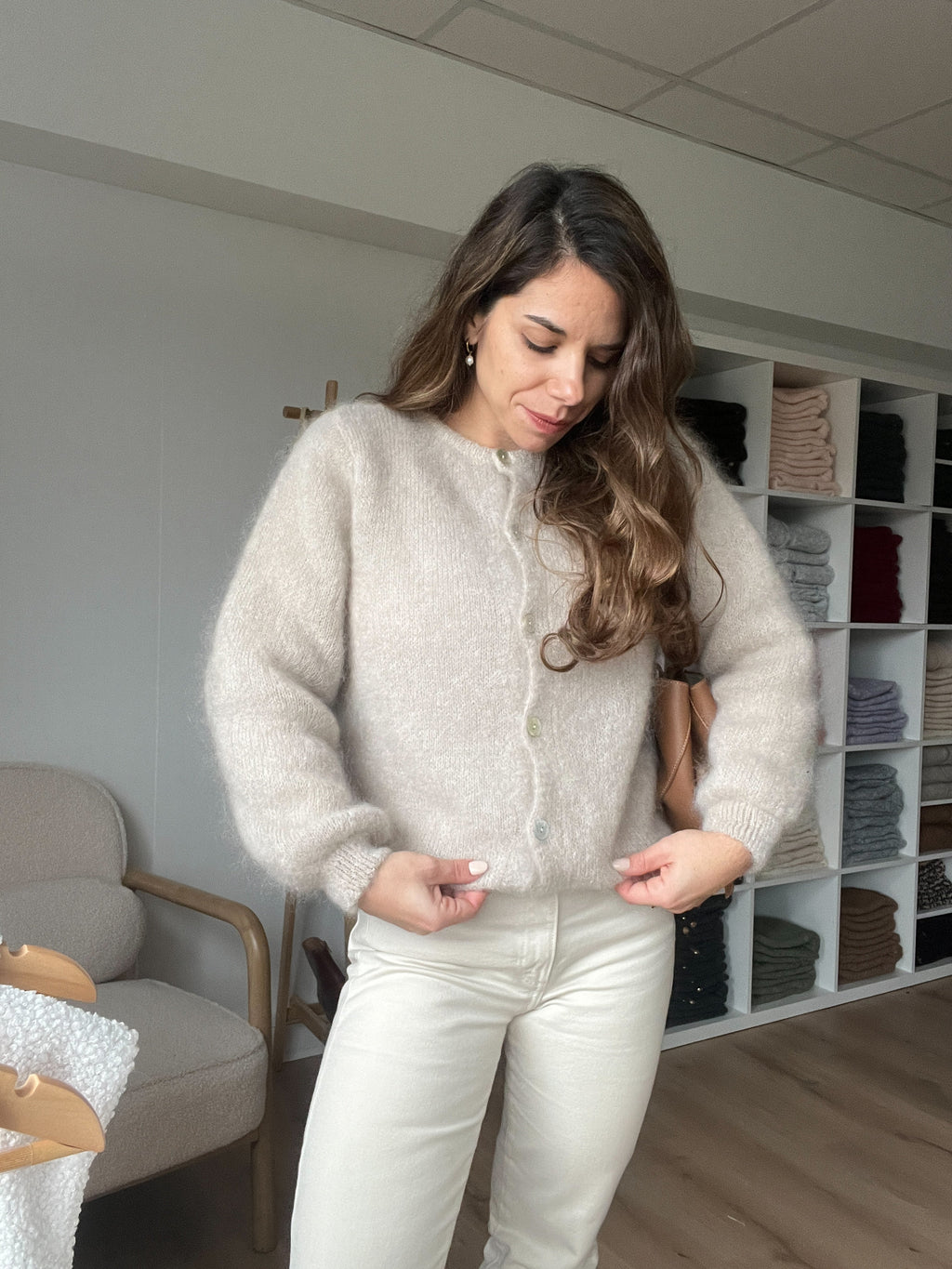 Maille en laine Bianca taupe