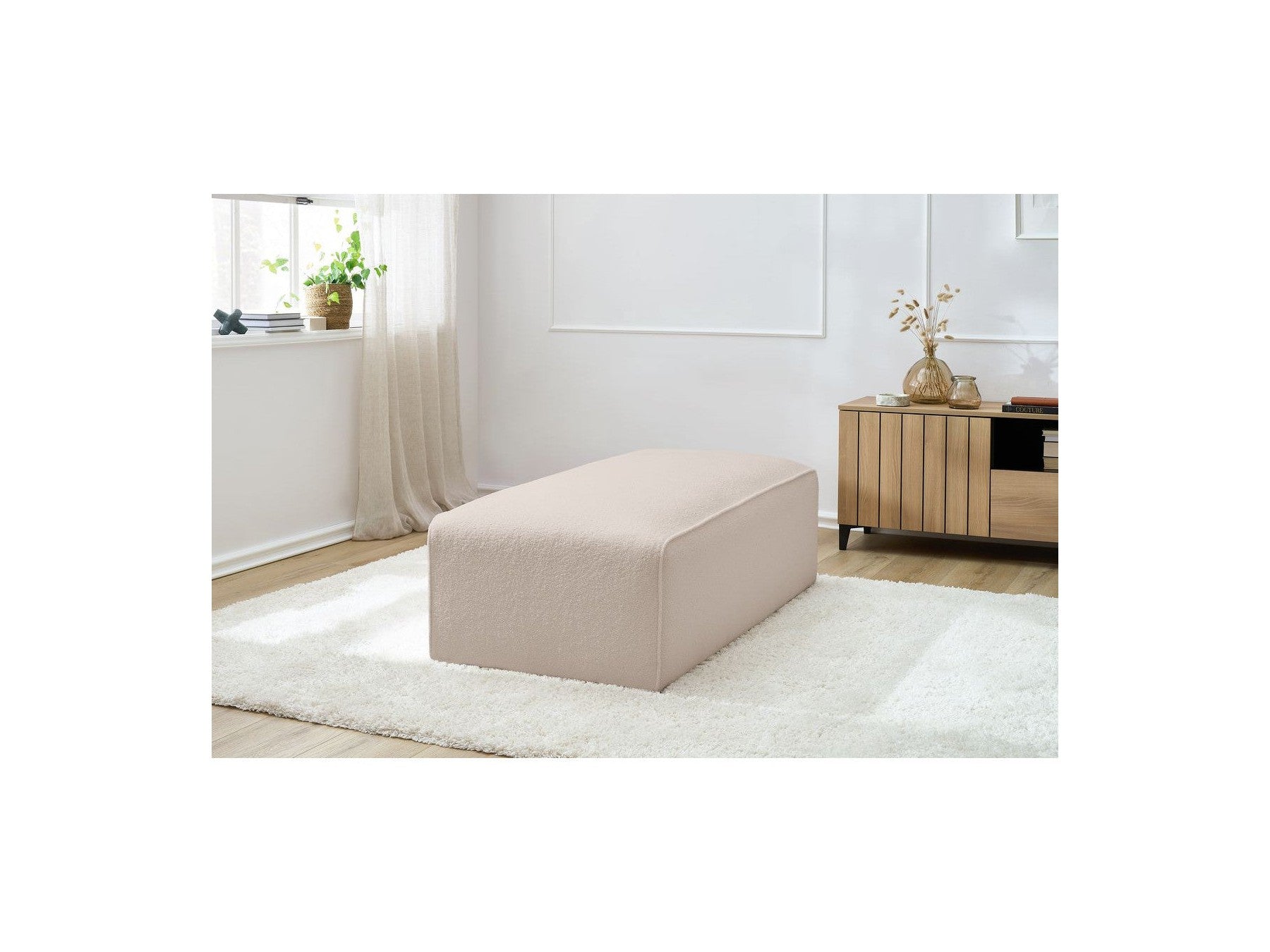 Megeve - Pouf Pour Canapé Modulable - Tissu Bouclette