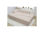 Megeve - Canapé D'Angle Fixe Modulable - Tissu Bouclette - Avec Pouf - Angle Gauche