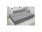 Megeve - Canapé D'Angle Fixe Modulable - Tissu Bouclette - Avec Pouf - Angle Droit