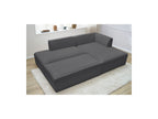 Megeve - Canapé D'Angle Fixe Modulable - Tissu Bouclette - Avec Pouf - Angle Droit