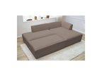 Megeve - Canapé D'Angle Fixe Modulable - Tissu Bouclette - Avec Pouf - Angle Droit