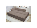 Megeve - Canapé D'Angle Fixe Modulable - Tissu Bouclette - Avec Pouf - Angle Gauche