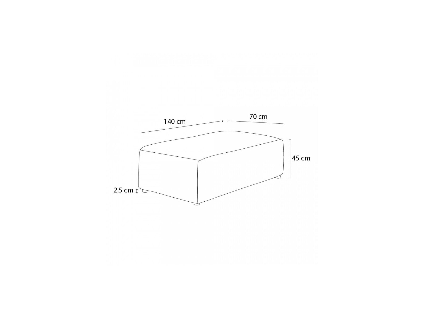Megeve - Pouf Pour Canapé Modulable - Tissu Bouclette
