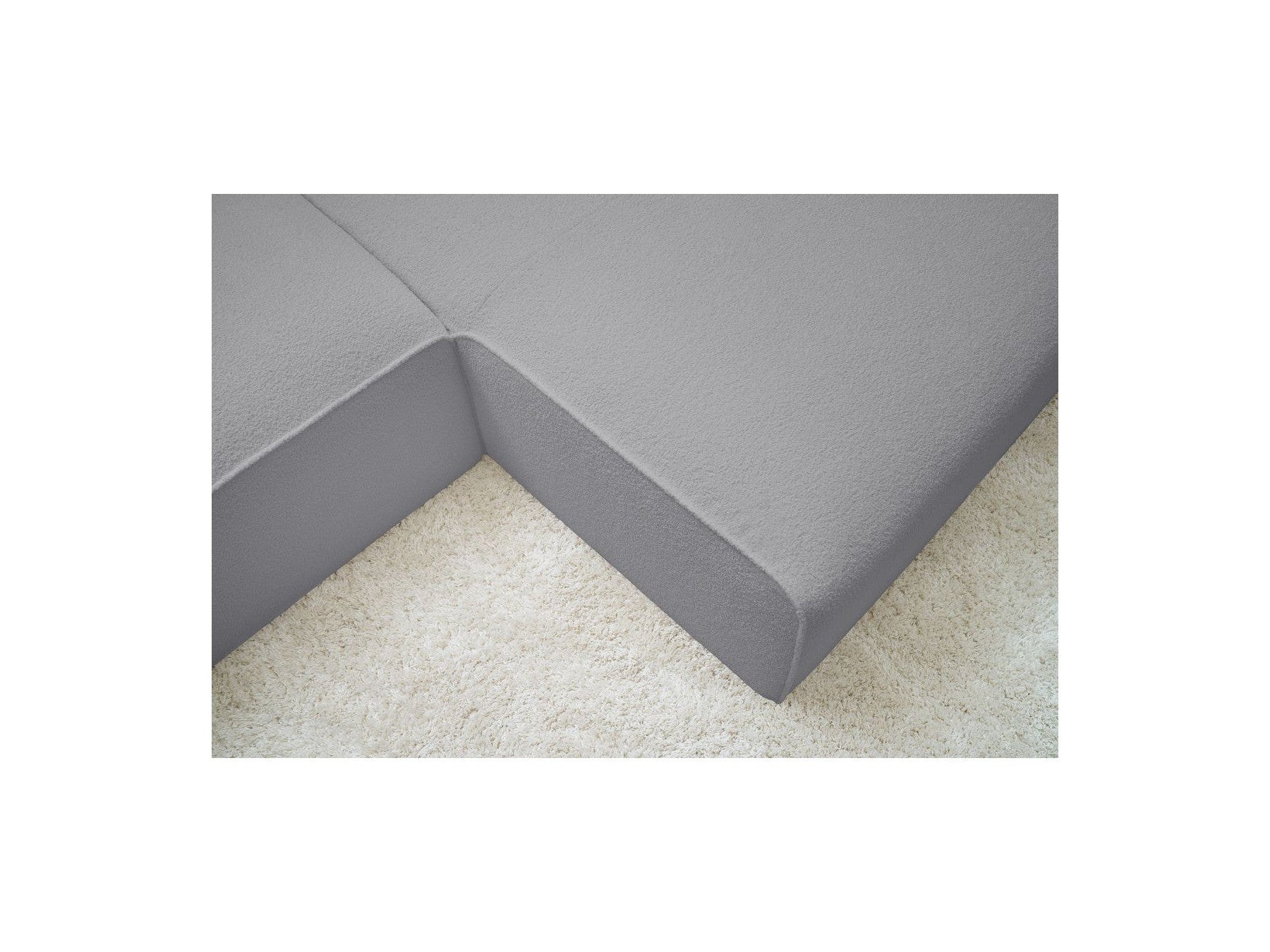 Megeve - Canapé D'Angle Fixe - Tissu Bouclette - Angle Droit