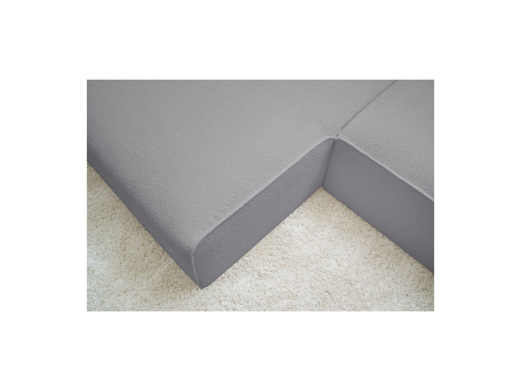 Megeve - Canapé D'Angle Fixe - Tissu Bouclette - Angle Gauche