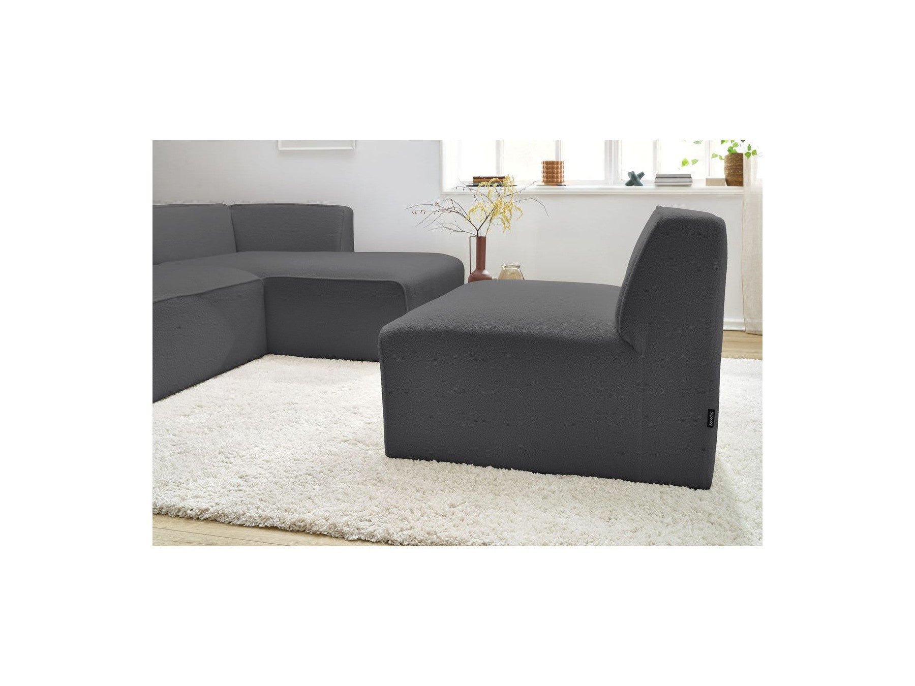 Megeve - Chauffeuse 1 Place Pour Canapé Modulable - Tissu Bouclette