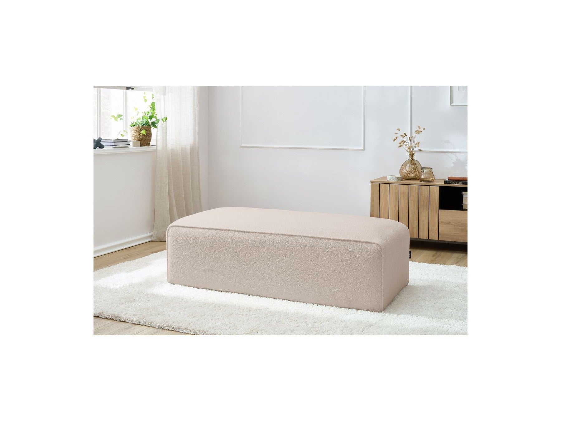 Megeve - Pouf Pour Canapé Modulable - Tissu Bouclette