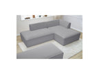 Megeve - Canapé D'Angle Fixe Modulable - Tissu Bouclette - Avec Pouf - Angle Droit