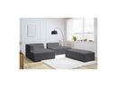 Canapé D'Angle Fixe Modulable - Megeve - Tissu Bouclette - Avec Pouf - Angle Gauche