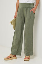 Autour Du Lin - Pantalón caqui - Mujer