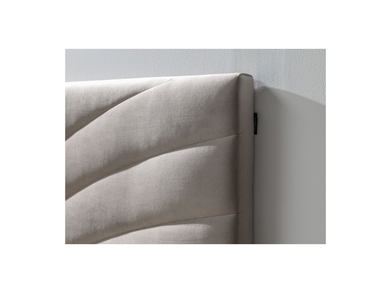 Lit Coffre Velours - Palmyre - Beige