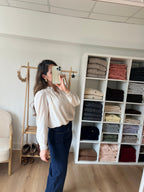 Blouse écrue brodée Maïwenn