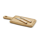 Set di 2 pelapatate e tagliere - marrone chiaro