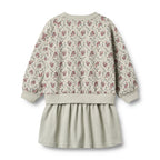 Vestido Sudadera De Manga Larga Maggie - Slightly Green Flowers - Niña