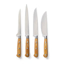 Set De Couteau À Désosser + Couteau À Découper + Couteau Trancheur + Couteau À Pizza - Brun Clair
