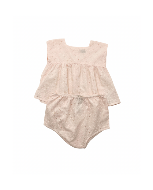 Bonton - Ensemble Blouse & Bloomer Rose Pâle - 18 Mois