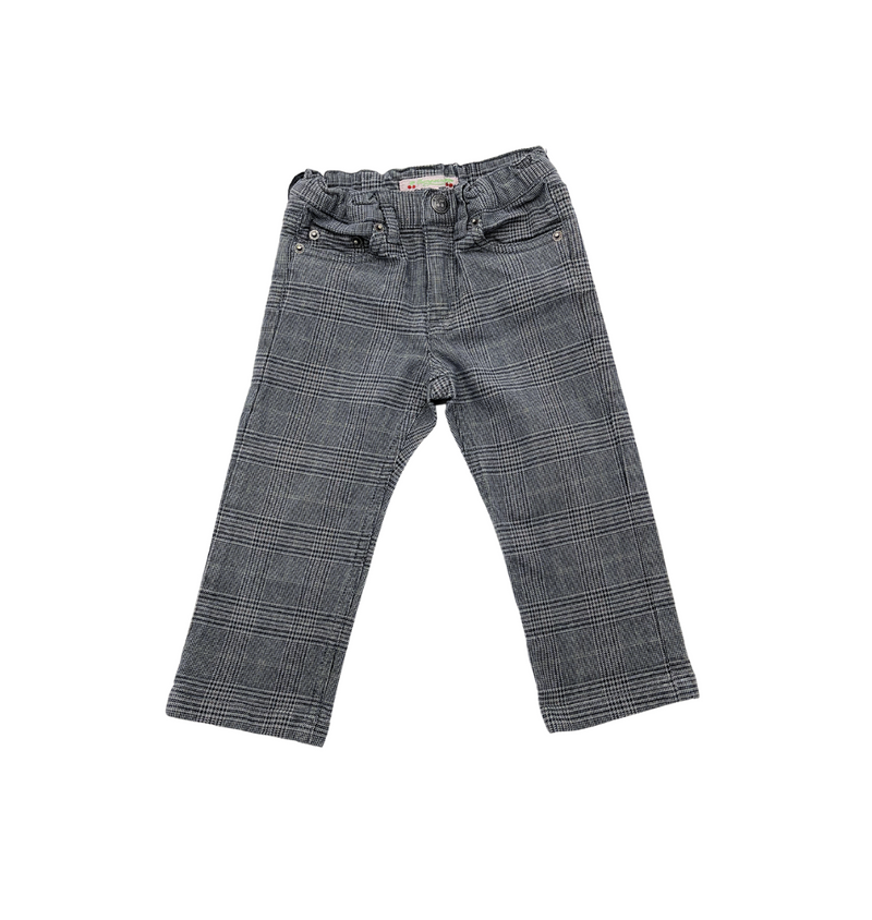 Bonpoint - Pantalon En Jean À Carreaux Gris - 18 Mois