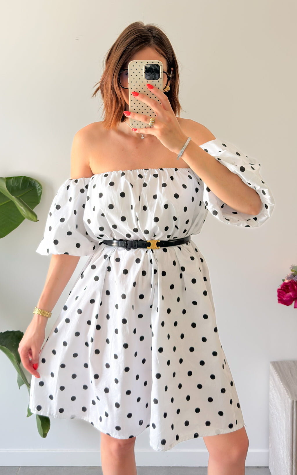Vestido De Lunares Gijon - Negro Y Blanco