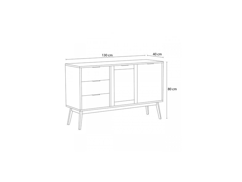 Albi - Buffet - Solid Wood And Rattan