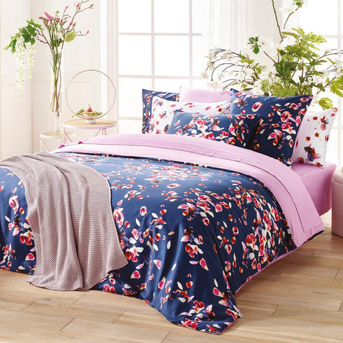 Aurore - Housse De Couette + 1 Ou 2 Taie(S) D'Oreiller Satin De Coton Aurore Rose