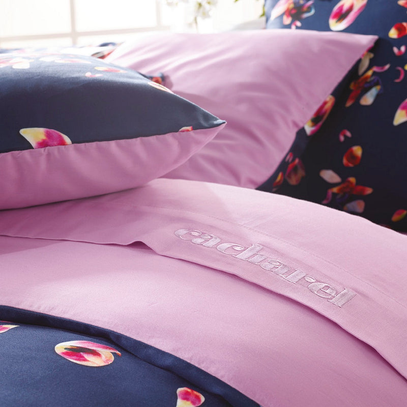 Aurore - Housse De Couette + 1 Ou 2 Taie(S) D'Oreiller Satin De Coton Aurore Rose