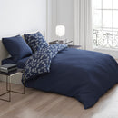 Signature - Housse De Couette + 1 Ou 2 Taie(S) D'Oreiller Flanelle Signature Bleu