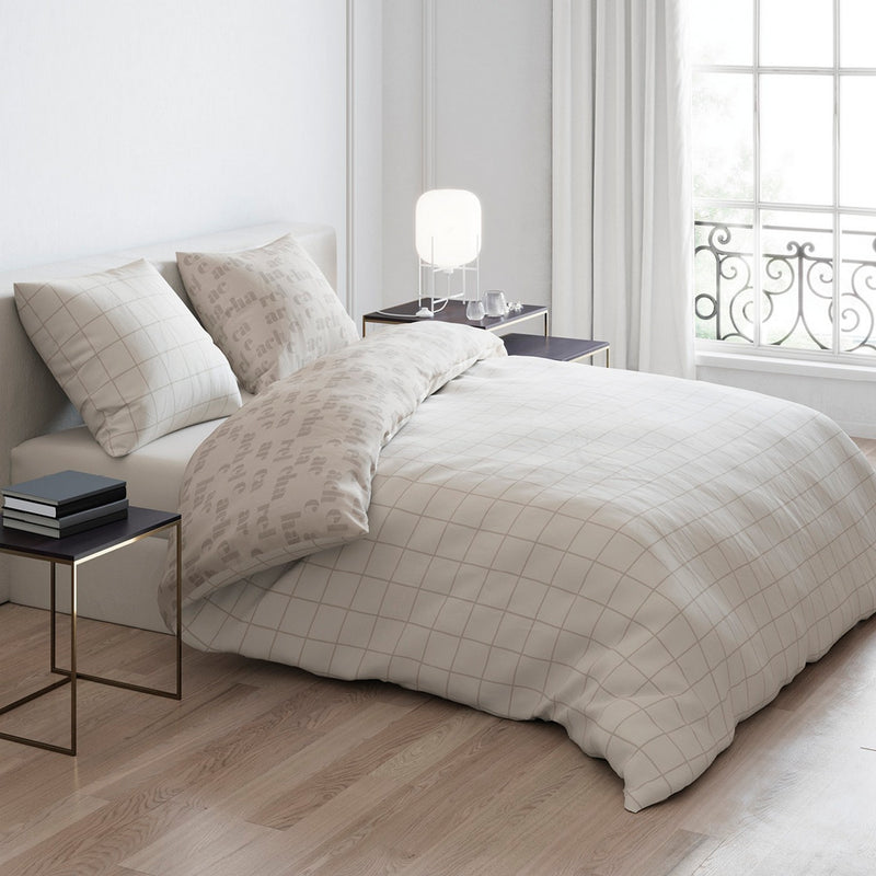Signature - Housse De Couette + 1 Ou 2 Taie(S) D'Oreiller Flanelle Signature Taupe