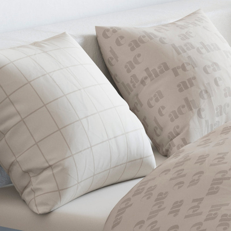 Signature - Housse De Couette + 1 Ou 2 Taie(S) D'Oreiller Flanelle Signature Taupe