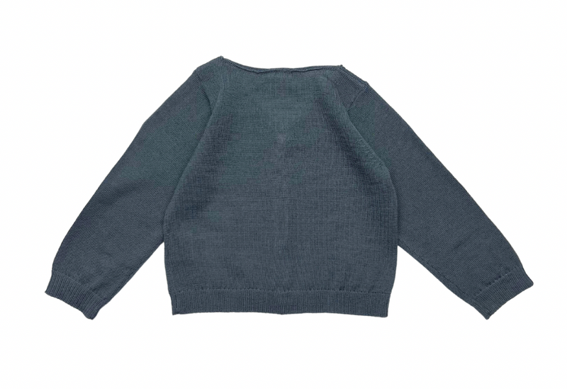 Bonton - Cardigan Gris En Laine - 12 Mois