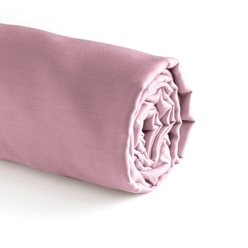Aurore - Drap-Housse Satin De Coton Uni Rose