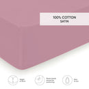 Aurore - Drap-Housse Satin De Coton Uni Rose