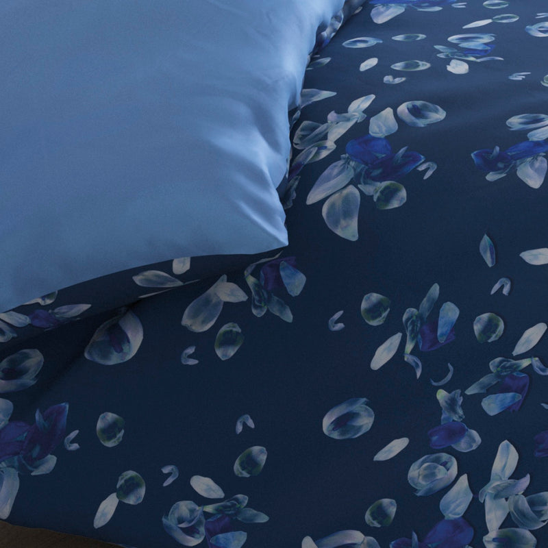 Aurore - Housse De Couette + 1 Ou 2 Taie(S) D'Oreiller Satin De Coton Aurore Bleu