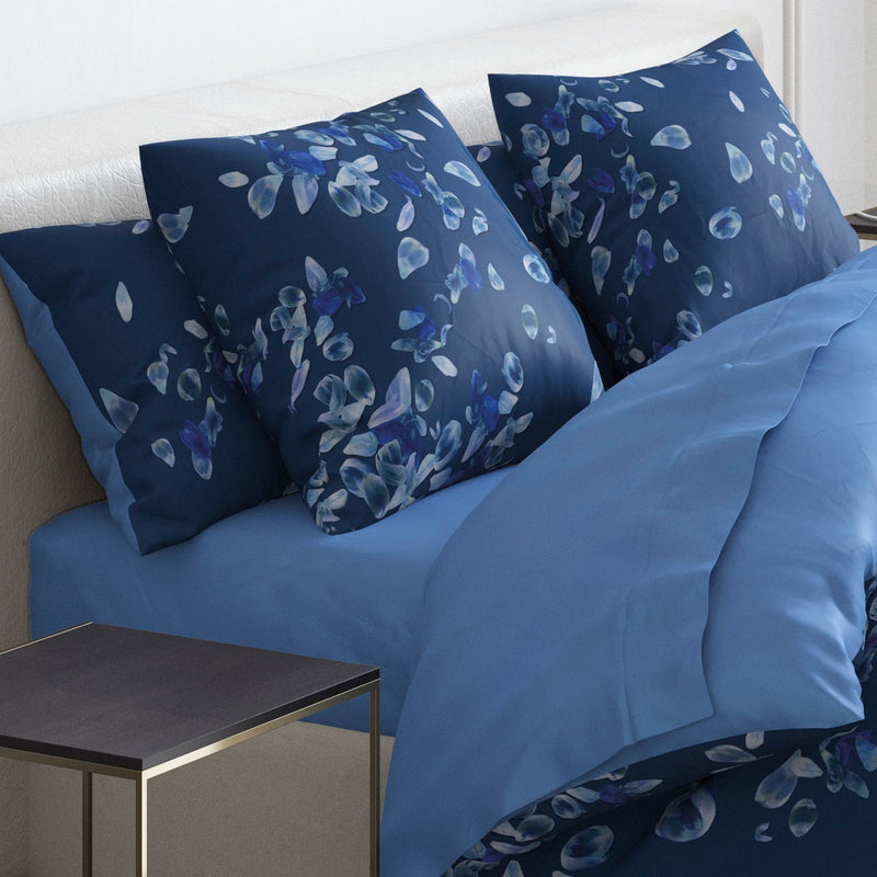 Aurore - Drap-Housse Satin De Coton Uni Bleu