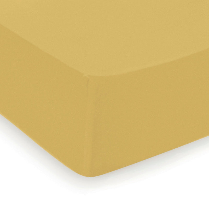 Aurore - Drap-Housse Satin De Coton Uni Ocre